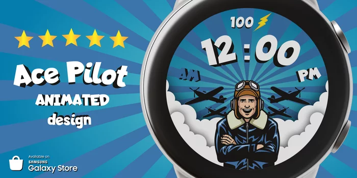 Ace Pilot - dial design for Samsung Galaxy Watch - My, Freebie, Design, Smart watch, Clock face, Samsung, Samsung Galaxy, Watchface, Samsung galaxy Watch