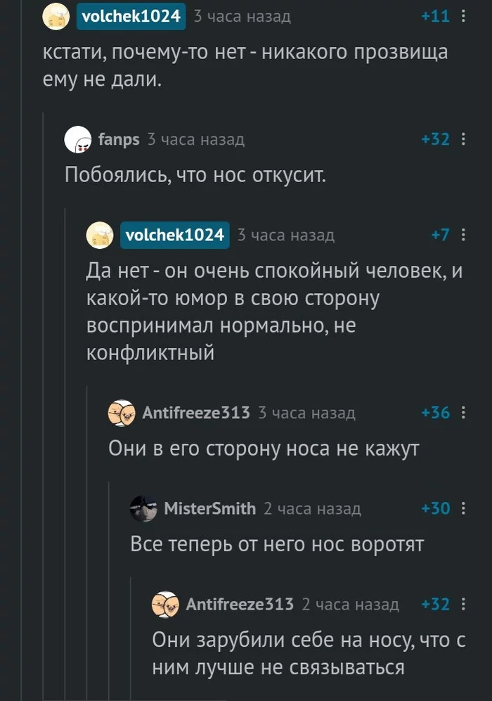 From a post about a bitten off Gopnik's nose - Nose, Comments on Peekaboo, Gopniks, Screenshot, Longpost