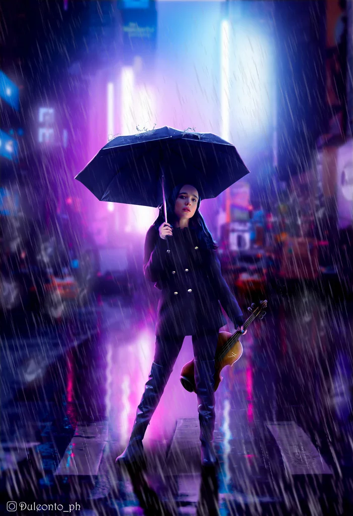 Vanya, number seven - My, Umbrella Academy, Photoshop master, Photomanipulation, Girls, Rain, Longpost