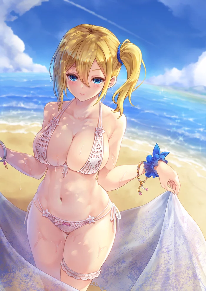 Hayasaka on the beach - NSFW, Hayasaka ai, Kaguya-Sama wa Kokurasetai, Anime art, Anime, Swimsuit