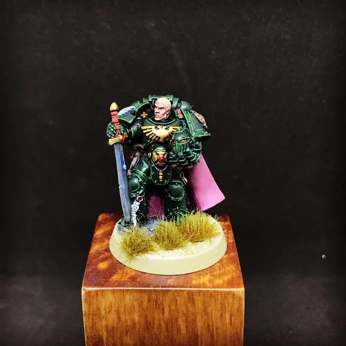 Любительская роспись миниатюр. Warhammer 40 000. Dark Angels Chapter Master - Моё, Warhammer, Warhammer 40k, Темные ангелы, Games Workshop, Покраска миниатюр, Миниатюра, Длиннопост