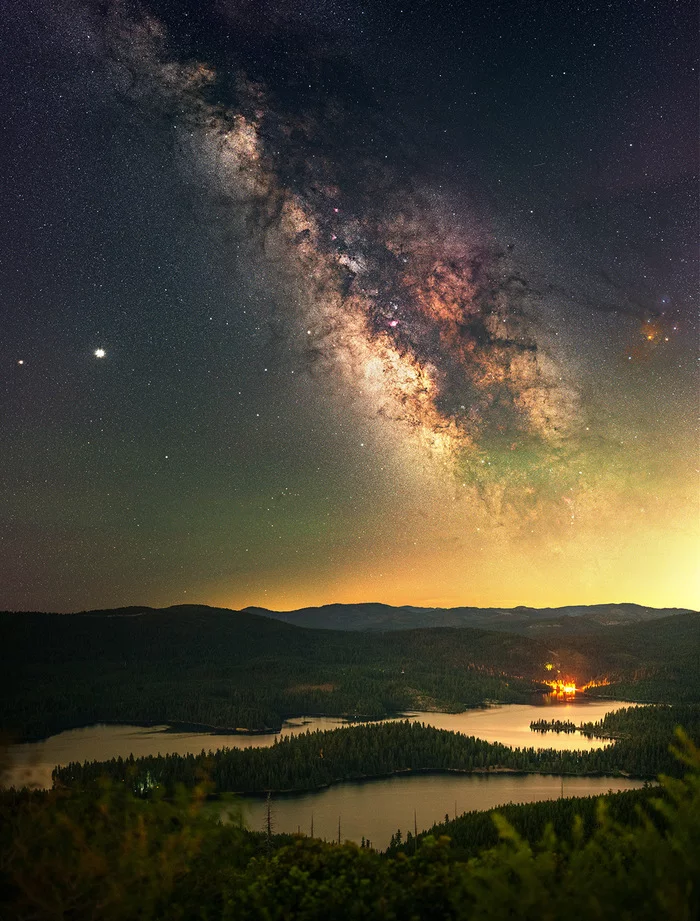 Milky Way over El Dorado National Forest in California! - Milky Way, National park, El Dorado, California, USA, Starry sky, Space, Reddit