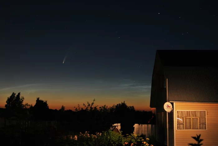 Comet C/2020 F3 (NEOWISE). Moscow region (near Kashira) - My, Astrophoto, Neowise, Comet, Astronomy, Longpost