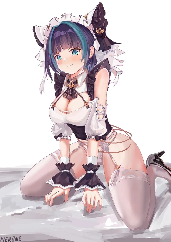 Чешир - NSFW, Аниме, Anime Art, Cheshire, Animal Ears, Панцу, Чулки, Azur Lane