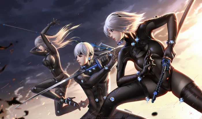 NieR:Automata Gantz - Liang xing, Art, Games, NIER Automata, Yorha unit No 2 type B, Yorha unit no 9 type S, Gantz