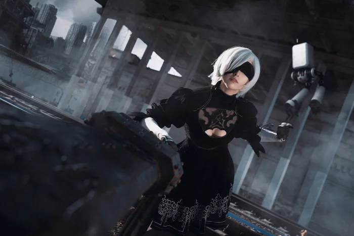 NieR: Automata.Character: 2B.Cosplayer: Faritio - My, NIER Automata, Games, Russian cosplay, Cosplay, Computer games, Longpost