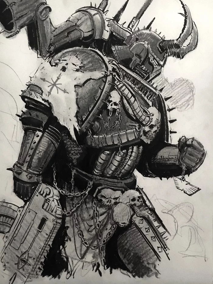 Chaos Space Marine - Warhammer 40k, Wh Art, Chaos space marines, Thomas Elliott