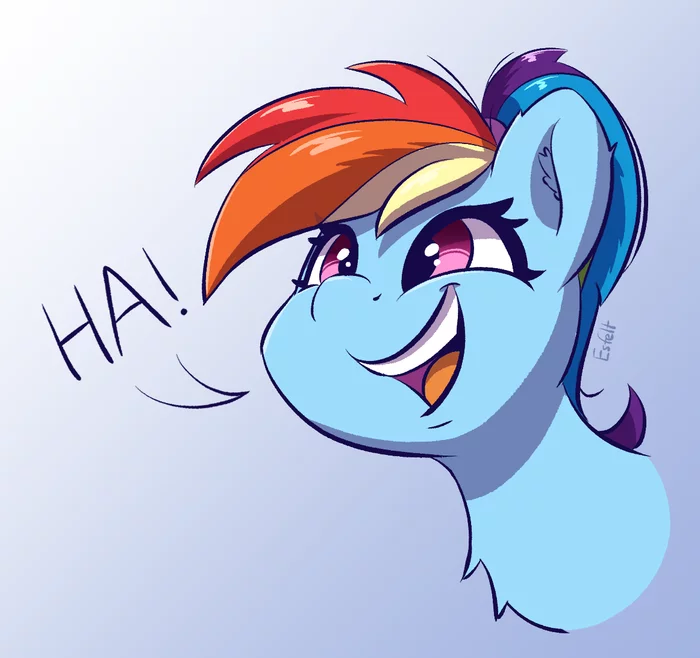 HA! - My little pony, PonyArt, Rainbow dash, Esfelt