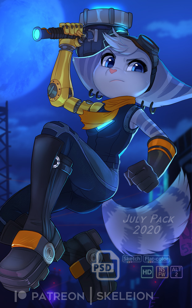 Night - Skeleion, Furry, Art, Games, Ratchet and clank, Rivet