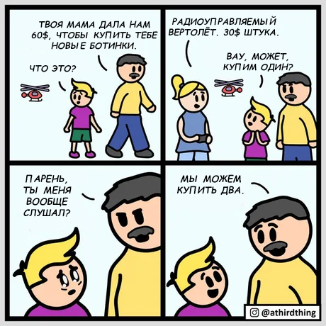 A man is a grown boy - Comics, Translation, Athirdthing, Radio-controlled helicopter