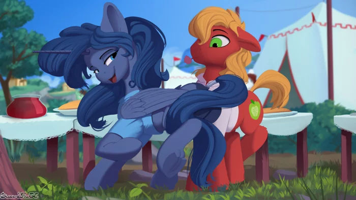 Do you remember how that baker and I fought for you? I haven't given up yet - My little pony, Princess luna, Big Macintosh, Discordthege