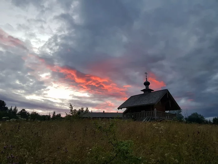 Часовня рядом с о. Стерж - Моё, Фотография, Церковь, Часовня, Закат