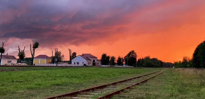 Sunset on the Belarusian Chygunka - My, Mobile photography, Sunset, Summer, Republic of Belarus