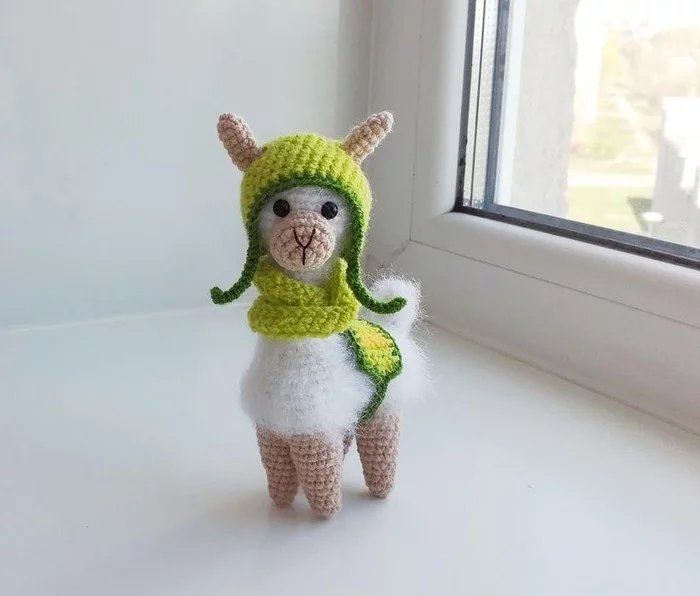 Knitted alpaca - My, Knitting, Amigurumi, With your own hands, Needlework without process, Needlework, Alpaca, Llama, Knitted toys