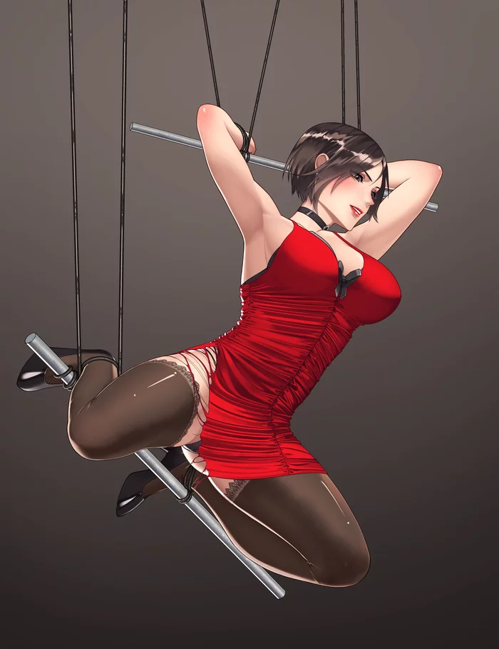 Gotcha ... - NSFW, Erotic, Art, Resident evil, Ada wong, Shibari, Stockings, Boobs