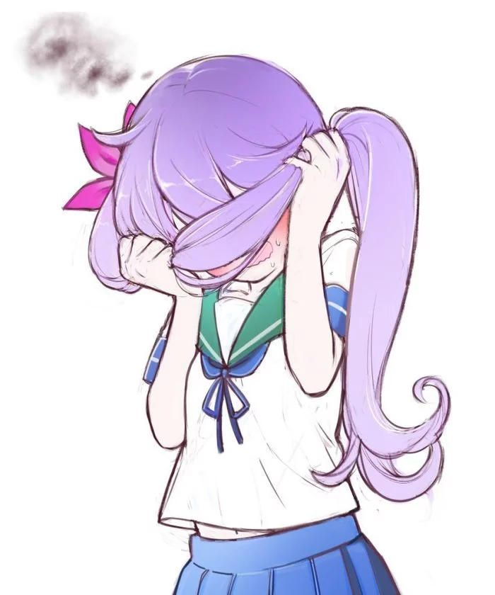 embarrassed loli - Anime, Anime art, Loli, School uniform, Embarrassment, Shame, Sketch