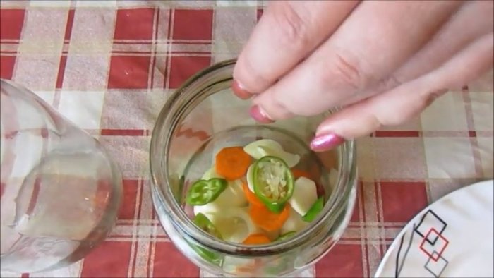 Cucumbers with vegetables for the winter - My, Cooking, Pickling, Blanks, Canning, Video recipe, Video, Recipe