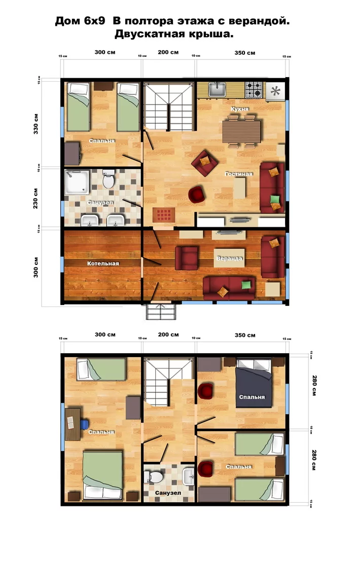 Ideal layout for a budget cottage. I am sharing my house project. + a 7-minute story about all the pros and cons of this layout - My, Plan, Project, Dacha, Timber house, Frame house, Home construction, Interior Design, Vacation home, Video, Longpost