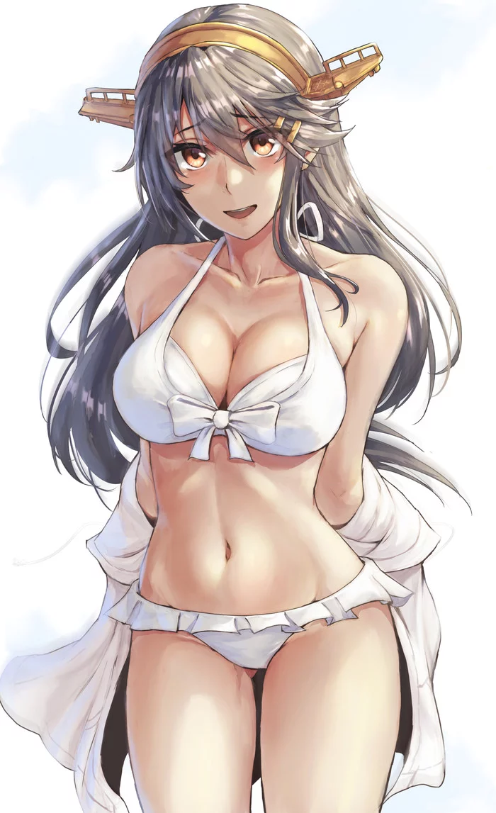 Haruna - Kantai collection, Haruna, Anime, Anime art, Swimsuit, Bikini