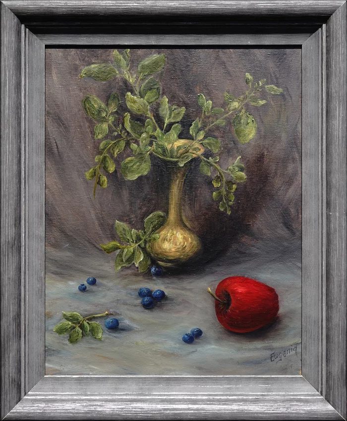 In character - My, Still life, Canvas, Butter, Oil painting, Painting, Artist, Apples, Vase