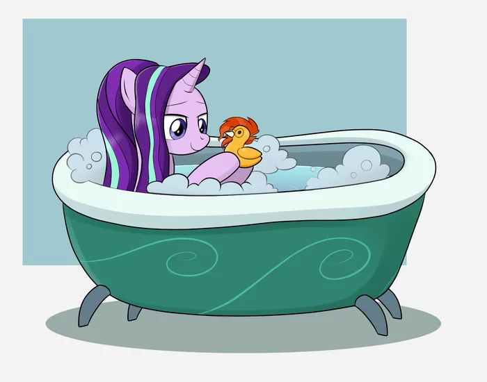 Starlight is bathing - My little pony, PonyArt, Starlight Glimmer, Mew-Me