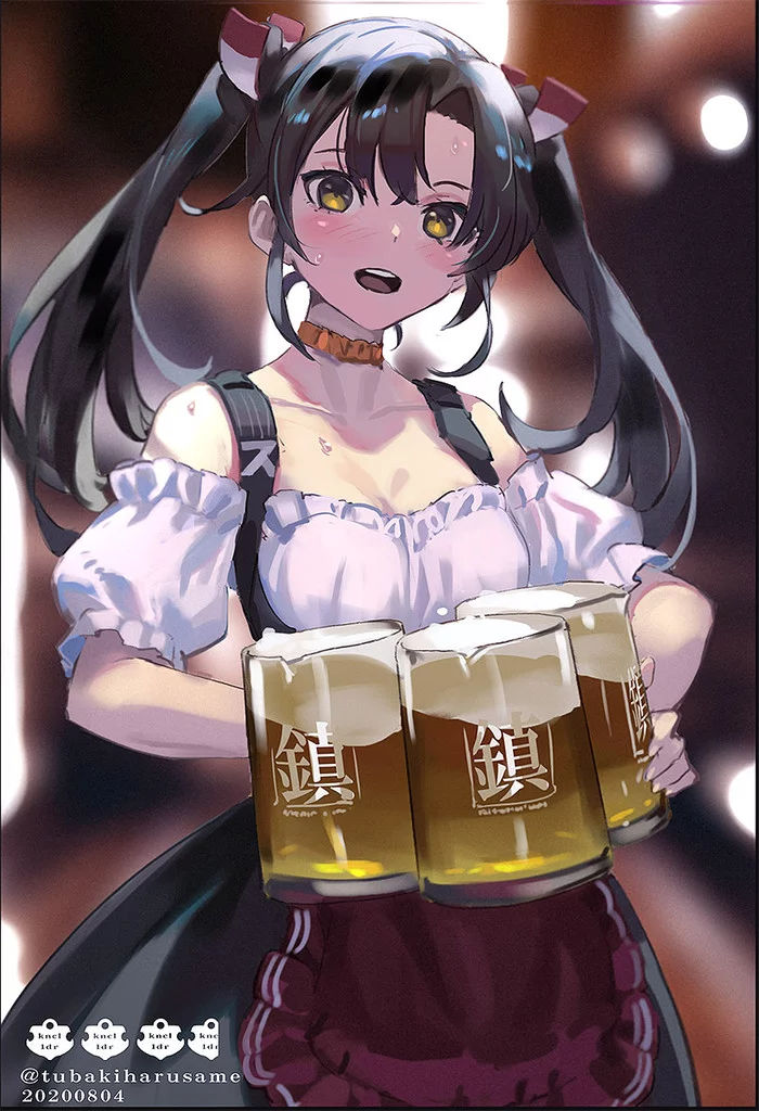 Zuikaku decided to work part-time in the beer hall - Kantai collection, Zuikaku, Anime, Anime art, Beer, Oktoberfest