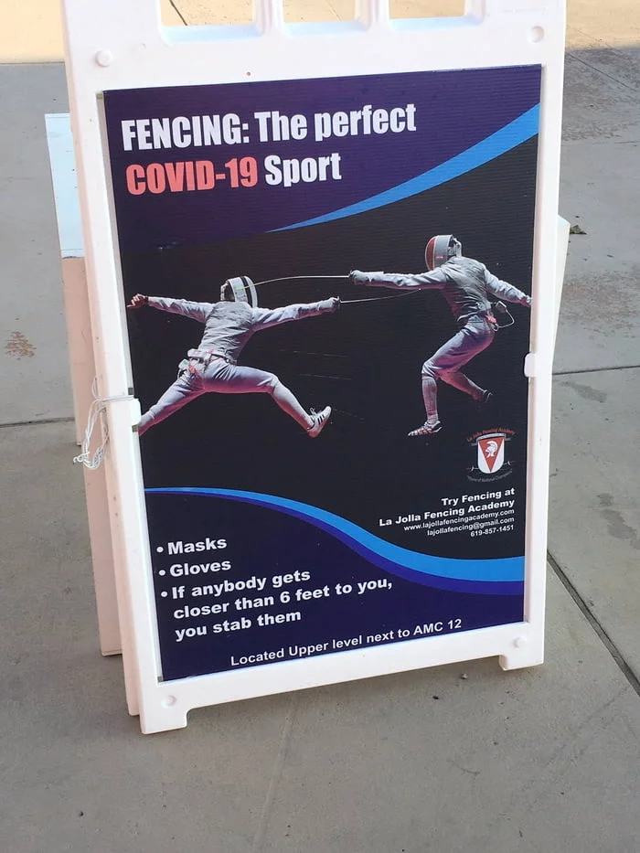 Fencing is the best sport during Covid-19 - Humor, 9GAG, Fencing, Coronavirus, Sport