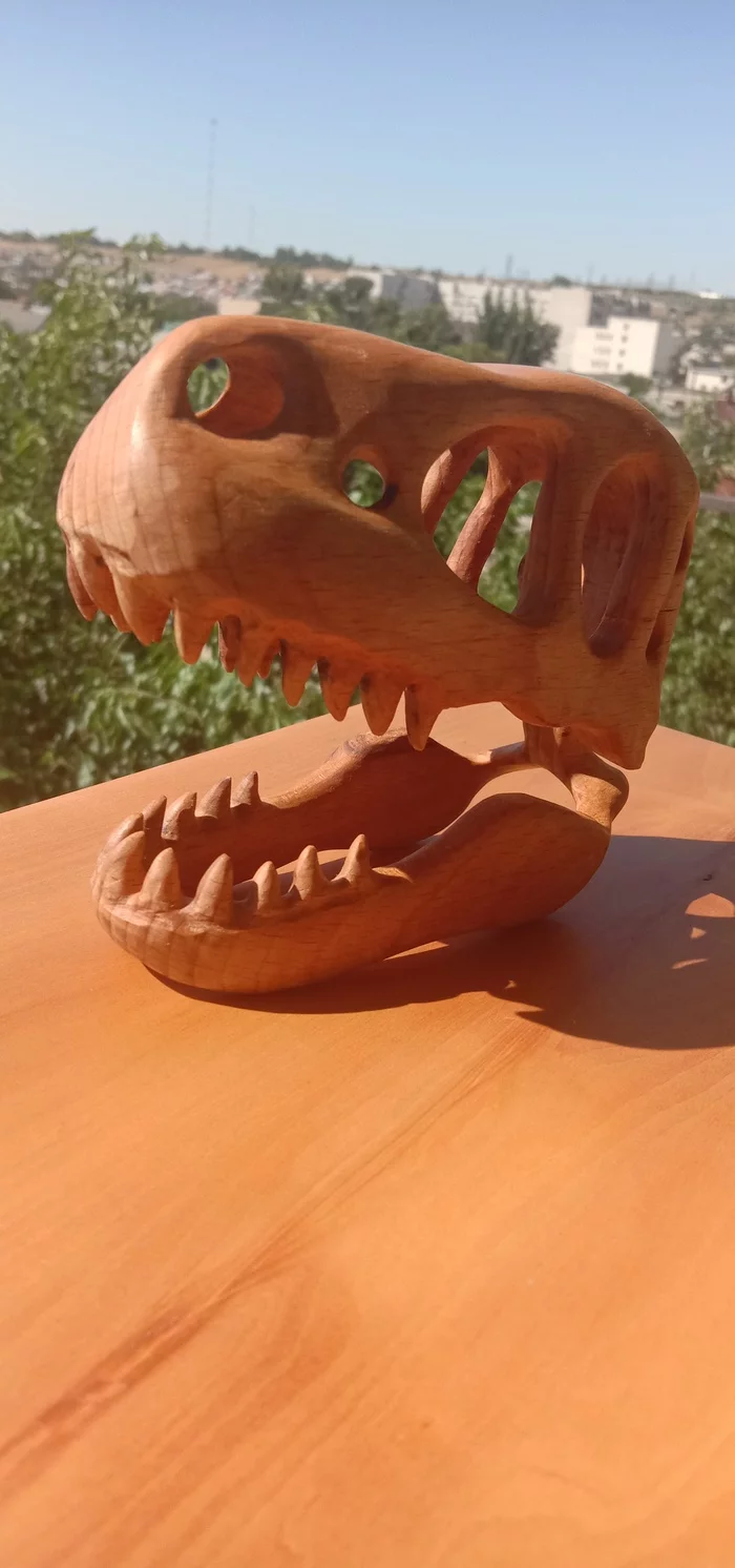 T. rex skull - Tyrannosaurus, Longpost, Needlework without process, Scull, Woodworking, My