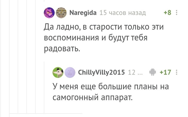 Радость - Комментарии на Пикабу, Самогонный аппарат, Скриншот