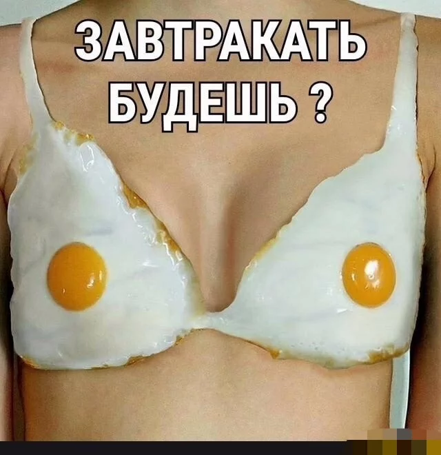 Breakfast in bed - Humor, Food, Bra, Breast, Breakfast, Omelette