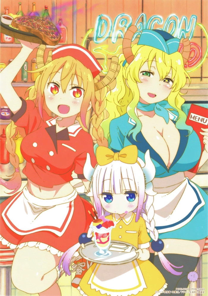 Dragon part timers Kobayashi-san chi no maidragon, Tooru, Kanna Kamui, Lucoa, Anime Art, 