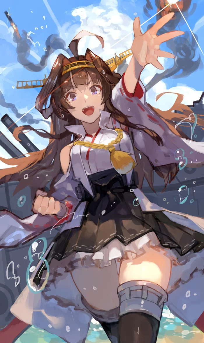 Kongou - Kantai collection, Kongou, Anime, Anime art