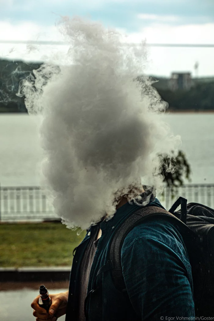 Literally my head is floating in the clouds - My, The photo, Fujifilm, Steam, Vape, Clouds