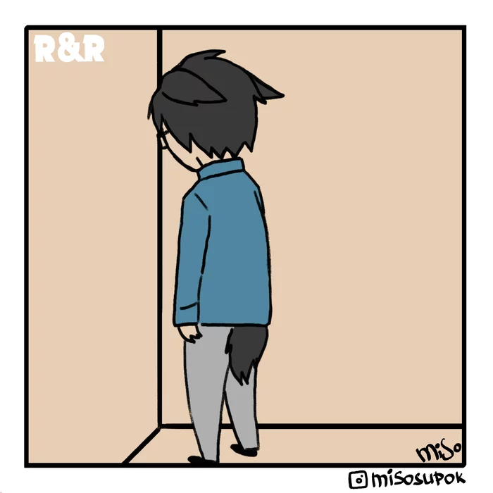 After Class punishment - Моё, Комиксы, Кот, Хуманизация, Аниме, Original Character, Длиннопост