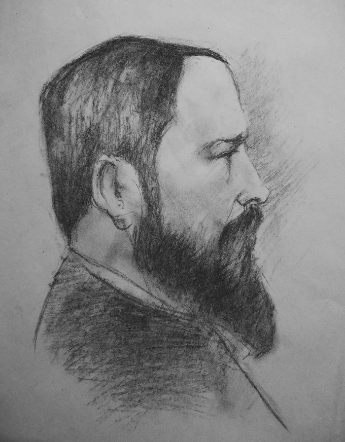 Charcoal sketch - My, Drawing, Portrait, Sketch, Sketch, Sketch, Artbook, Creation, Charcoal drawing