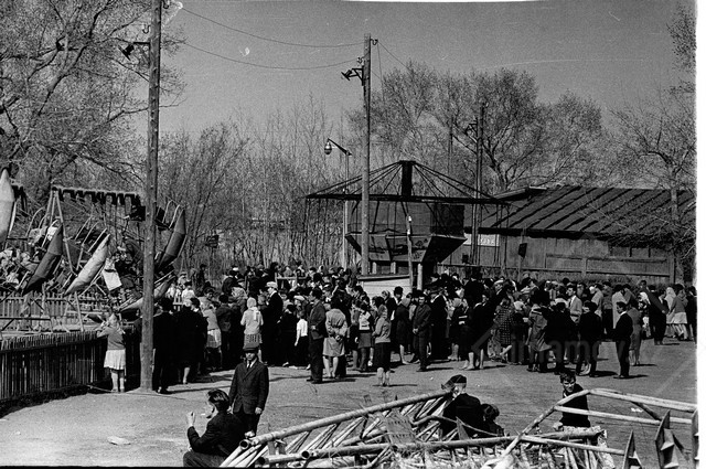 A park. Bridge over Ishim. Fishing. May 2, 1965, Tselinograd, Kazakhstan. USSR - My, Tselinograd, Astana, Nur-Sultan, Kazakhstan, Imams, Longpost, the USSR, Story