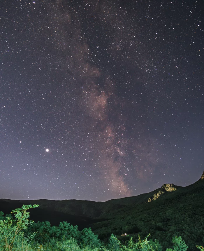 Milky Way in Crimea - My, The photo, Sky, Starry sky, Milky Way, Crimea, Night, The mountains