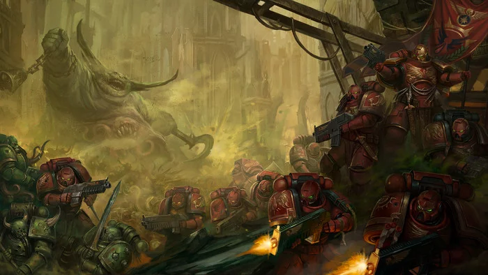 Art - Warhammer 40k, Wh Art, Blood Angels, Death Guard, Nurglite, Baklaher