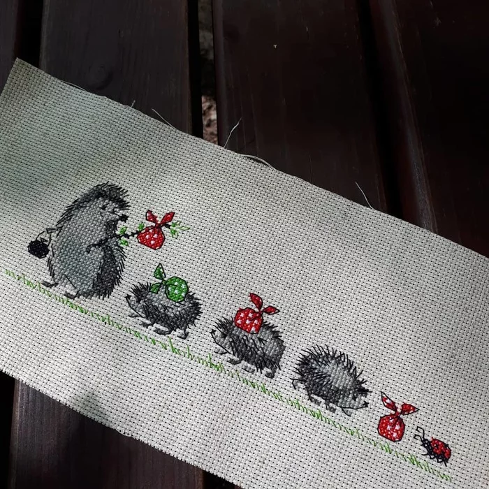 Hedgehogs - Cross-stitch, Needlework without process, Hedgehog, Milota, Embroidery, Longpost