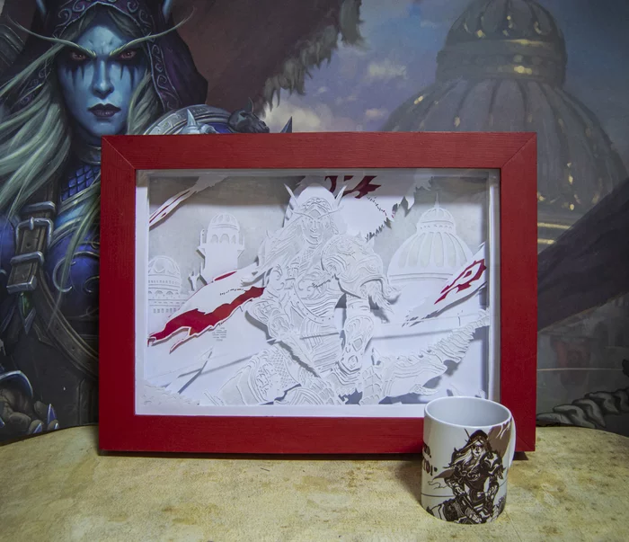 Sylvanas Windrunner - My, Lightbox, World of warcraft, Sylvanas Windrunner, Friday tag is mine, Needlework with process, Rukozhop, GIF, Longpost