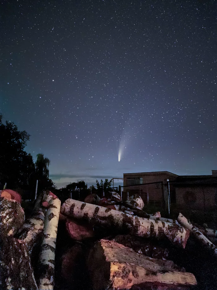 Astrophotography on the phone - My, Astrophoto, Neowise, Xiaomi Redmi Note 7, Longpost, Comet