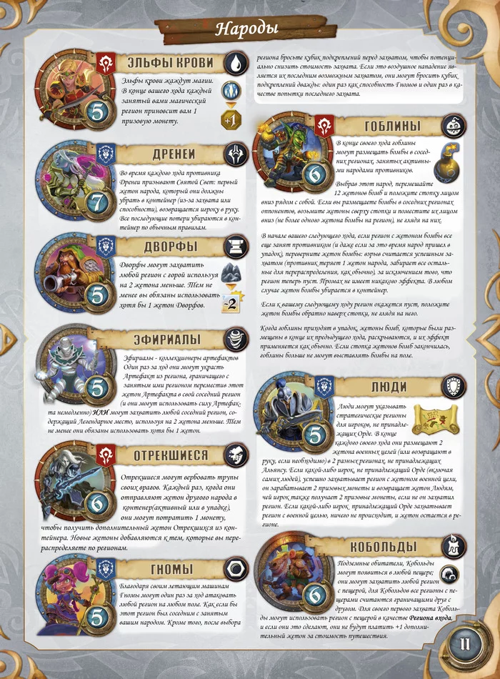 Rules of the board game Small World of Warcraft in Russian - My, Board games, Warcraft, Small world, Longpost, World of warcraft