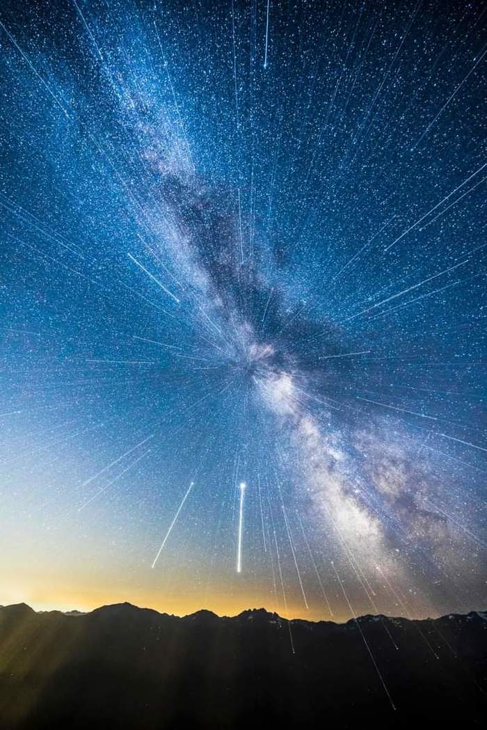Starry Rain - Stars, Sky, Perseids, Meteor, The photo, Milky Way, Stars