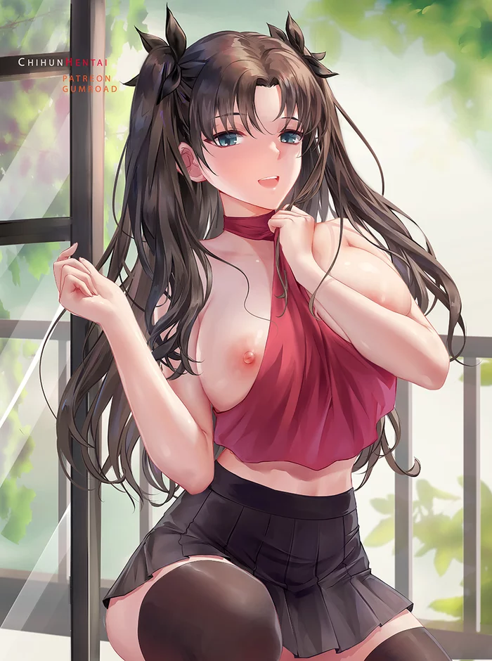 Ответ на пост «Голышом» - NSFW, Tohsaka Rin, Fate-Stay Night, Fate, Anime Art, Аниме, Эротика, Арт, Chihunhentai, Ответ на пост