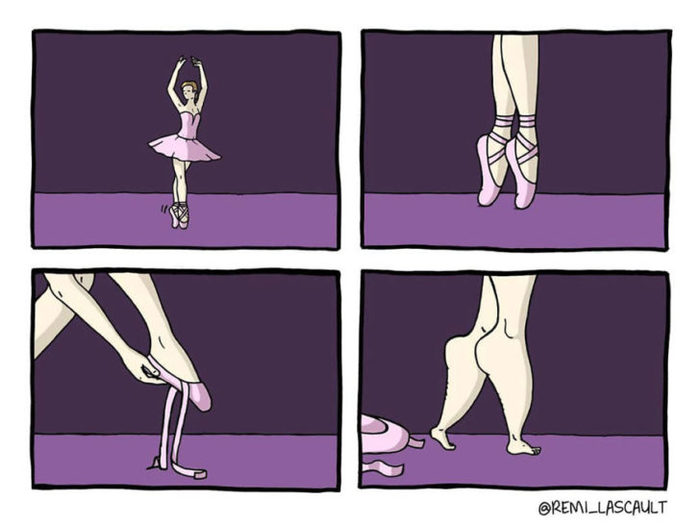 Little secret of ballerinas - Legs, Ballet, Prima Ballerina, Comics, Humor