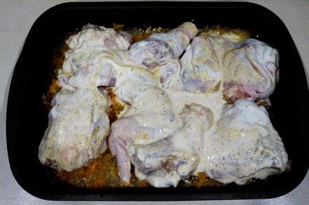 Chicken with barley in the oven - My, Hen, Dinner, Second courses, Food, Meat, Cooking, Longpost, Recipe