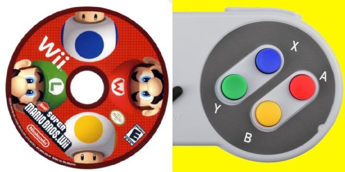 Non-random order of Super Mario Bros characters on this disc! - Super mario bros, Wii, SNES, Controller, Gamepad, Characters (edit), Color, Nintendo