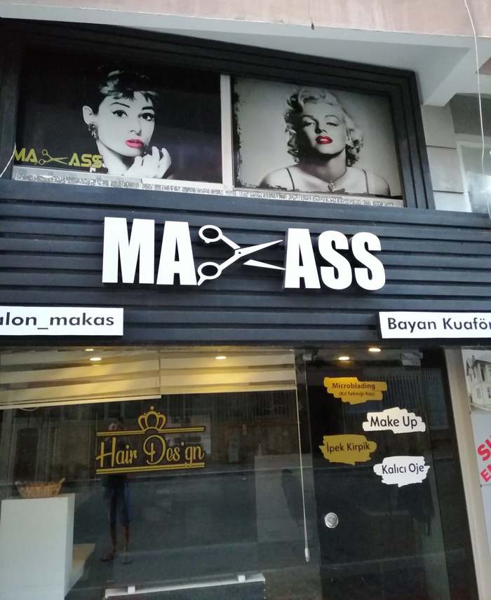 I wonder if they made such a design with a specialist? - Salon, Beauty saloon, Scissors, Design, Logo, Signboard