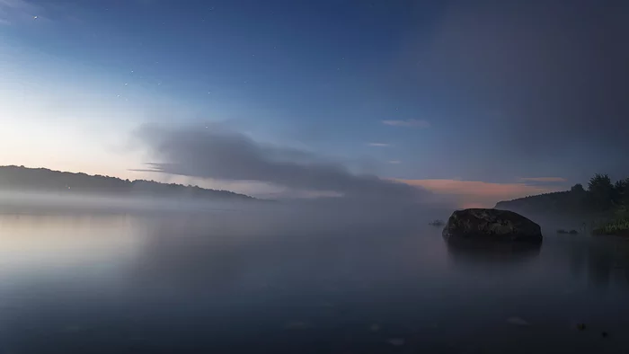 Night fog on the Volga - My, Night, Fog, Night shooting, River, Nikon d5300, Volga river