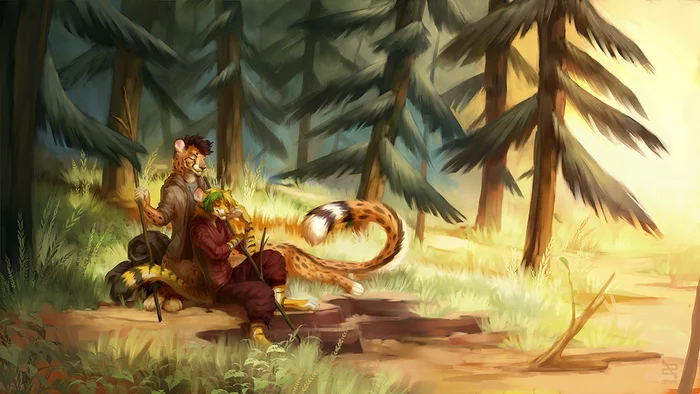 In the forest - Zephra, Furry, Art, Nature, Forest, Brands, Speed ??painting, Video